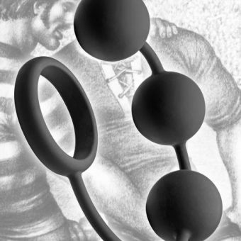 Tom Of Finland Silicone Cock Ring With 3 Weighted Balls