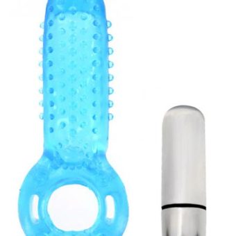 Powerful Bullet Cock Ring Blue