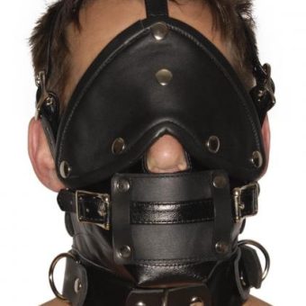 Strict Leather Premium Muzzle With Blindfold And Gags