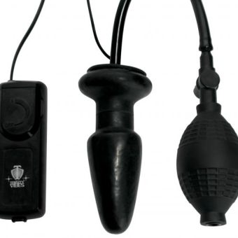 Deluxe Wonder Plug Inflatable Vibrating Black