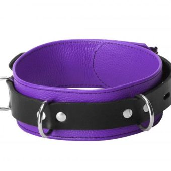 Strict Leather Deluxe Locking Collar Purple Black