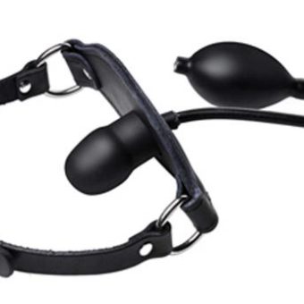 Silencer Inflatable Locking Silicone Penis Gag Black