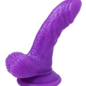 Silicone Curvy 4 Inches Realistic Suction Cup Mini Dildo Purple