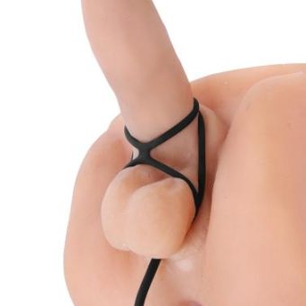 Triple Threat Silicone Tri Cock Ring And Anal Plug