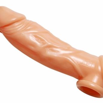 Realistic Penis Enhancer And Ball Stretcher Beige