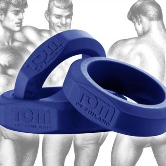 Tom Of Finland 3 Piece Cock Ring Set Silicone Blue