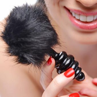 Tailz Bunny Faux Fur Tail Plug Black
