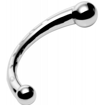 The Chrome Crescent Dual Ended Dildo