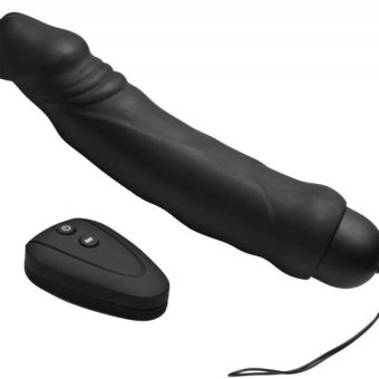Ivan 10X Mode Remote Vibrating Silicone Dildo Black
