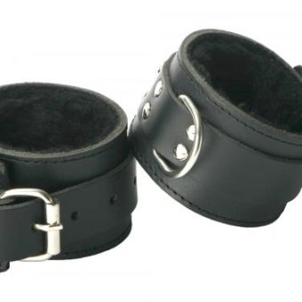 Strict Leather Fur Lined Wrist Cuffs