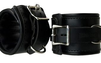 Leather Padded Premium Locking Wrist Restraints Black
