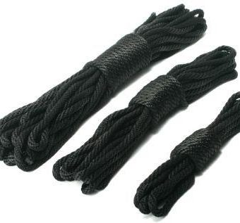 Premium Black Nylon Bondage Rope 10 Feet