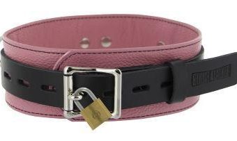 Strict Leather Deluxe Locking Collar - Pink And Black