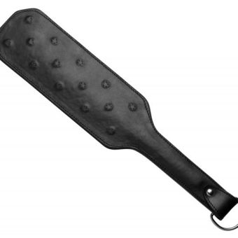 Spiked Leather Fraternity Paddle Black