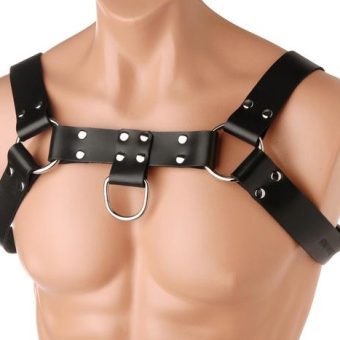 English Bull Dog Harness Black Leather