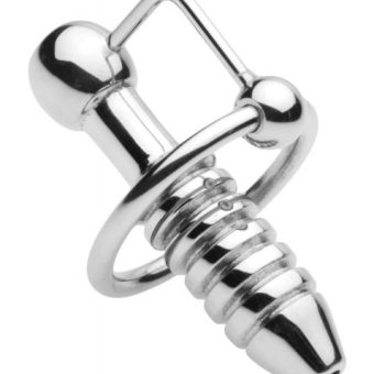 XL Ribbed Urethral Sound With Hollow Core