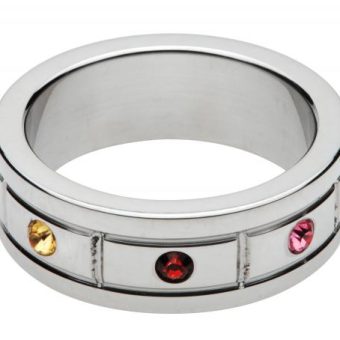 Multi-Colored Gem Accented Cock Ring 1.95 Inches