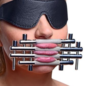 Stainless Steel Lips And Tongue Press Silver