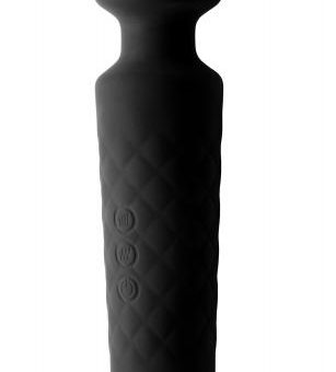 Deep Velvet 18X Silicone Massage Wand Black