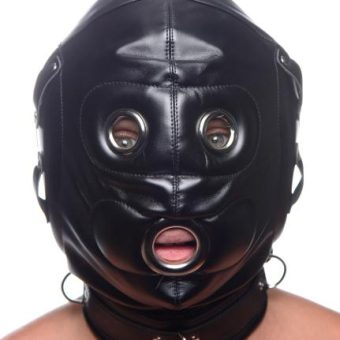 Strict Bondage Hood With Penis Gag O/S Black