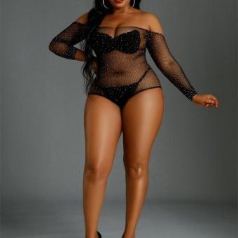 Moonlight Plus Model 09 Black Bodystocking