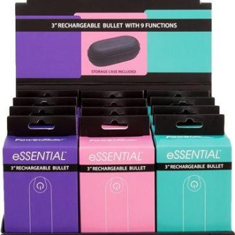 Power Bullet Essential 3 inches Rechargeable Bullets Vibrator Display 12 Count