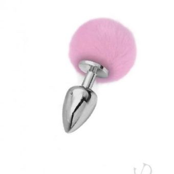 Iris Medium Silver Plug with Pink Pom Pom