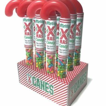 Merry X-Mas Candy Canes Holidick Display of 12