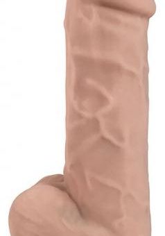 Fleshstixxx Silicone 8 inches Dildo with Balls Beige