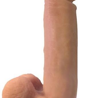 Big Shot Liquid Silicone 9 inches Vibrating Dildo With Balls Beige