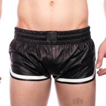 Prowler Red Leather Sport Shorts Wht Sm