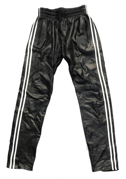 Prowler Red Leather Joggers Wht Lg