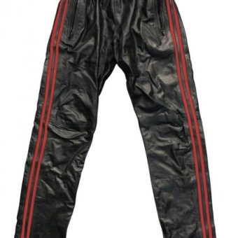 Prowler Red Leather Joggers Red Sm