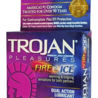 Trojan Condom Pleasures Fire & Ice Dual Action Lubricant 3 Pack