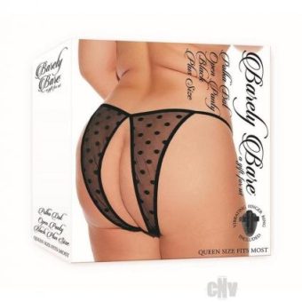 Barely B Polka Dot Open Panty Ps Blk