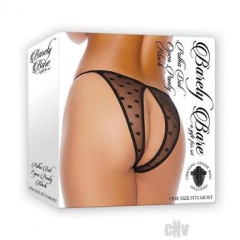 Barely B Polka Dot Open Panty Blk