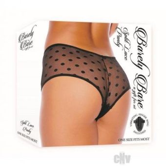Barely B Split Lace Panty O/s Black