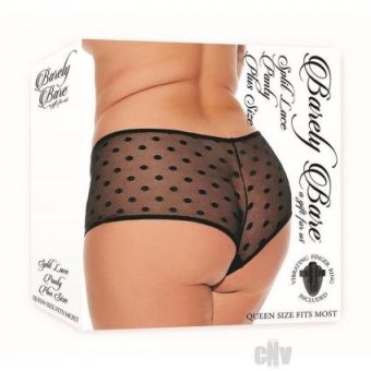 Barely B Split Lace Panty Plus Black
