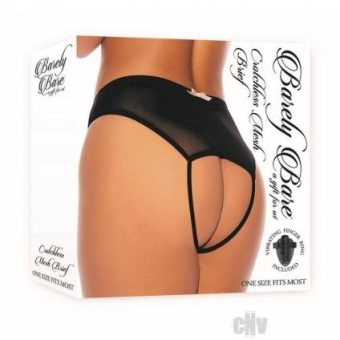 Barely B Crotchless Mesh Brief Blk Os