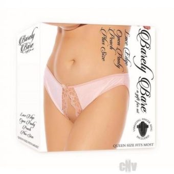 Barely B Lace Edge Open Panty Ps Peach