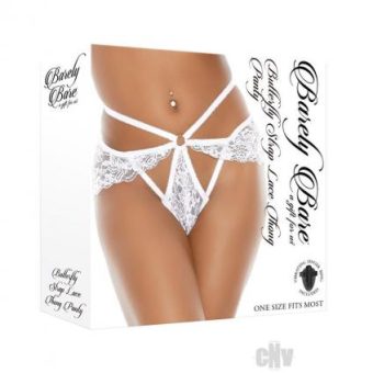 Barely B Butterfly Strap Thong Wht