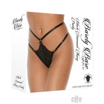 Barely B Black Diamond Thong Black