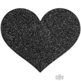 Flash Heart Black Pasties