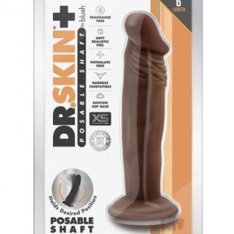 Dr Skin Plus Posable Dildo 6 Chocolate