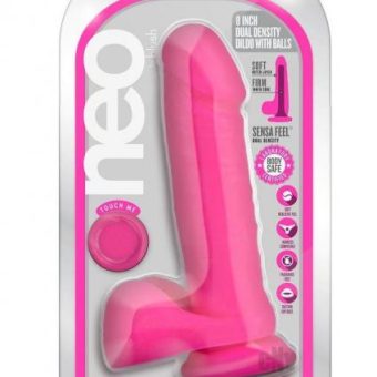 Neo Dual Density Dildo 8` Neon Pink