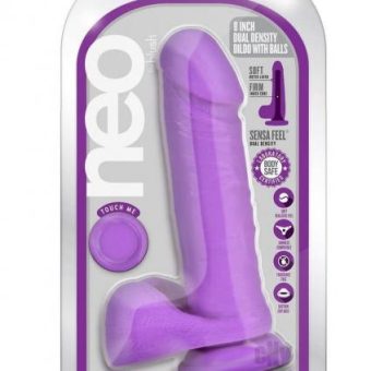 Neo Dual Density Dildo 8` Neon Purple