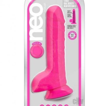 Neo Dual Density Dildo 9` Neon Pink