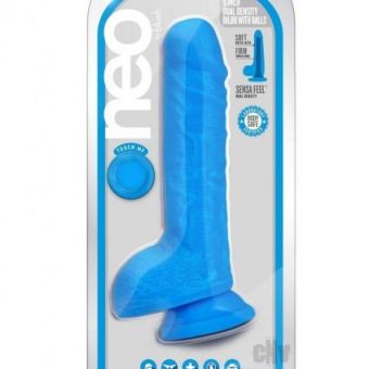Neo Dual Density Dildo 9` Neon Blue