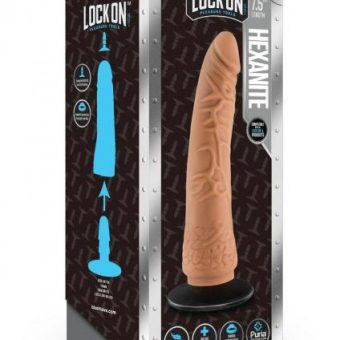 Lock On Hexanite Dildo Mocha 7.5