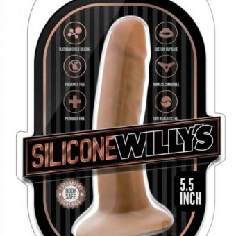 Silicone Willys 5.5 inches Dildo with Suction Cup Mocha